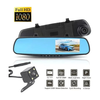 Espejo Retrovisor Doble Camara Dvr Hd