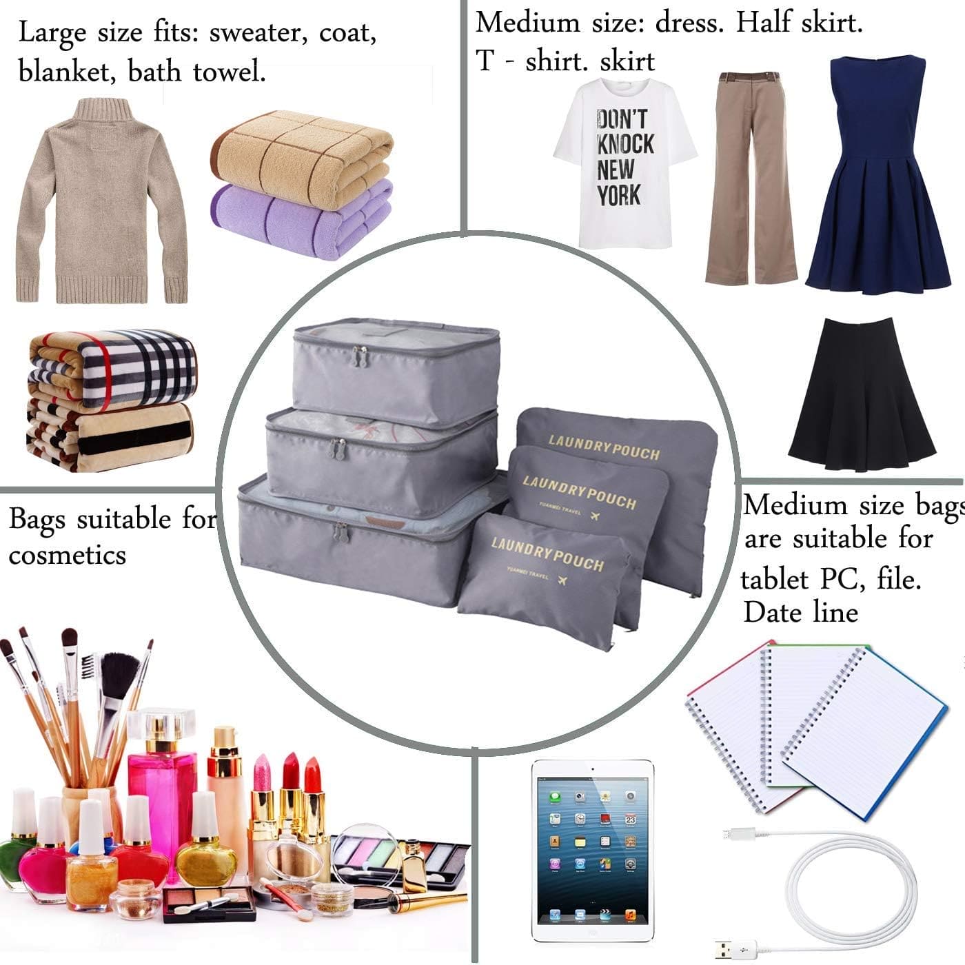 Set Organizador de viaje y hogar de 6 piezas